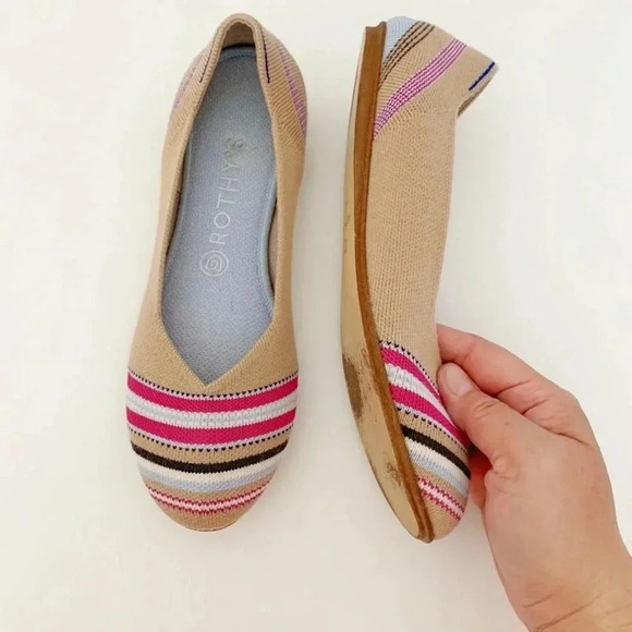 Rare Rothy’s merino wool camel ribbon stripe size 8 - Picture 3 of 8